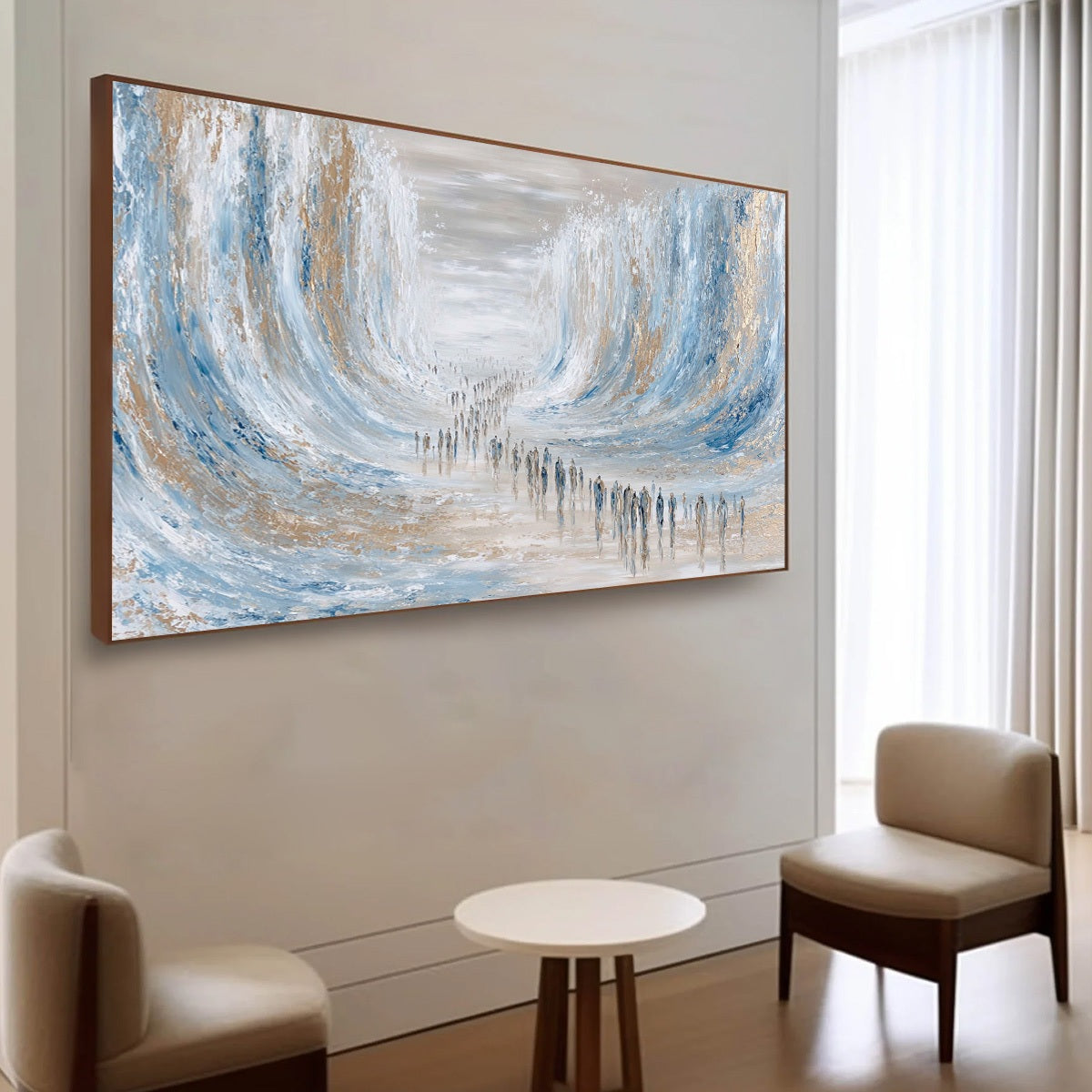 THE CROSSING: Large Textured Abstract Painting of a Human Journey