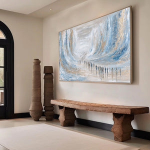 THE CROSSING: Large Textured Abstract Painting of a Human Journey