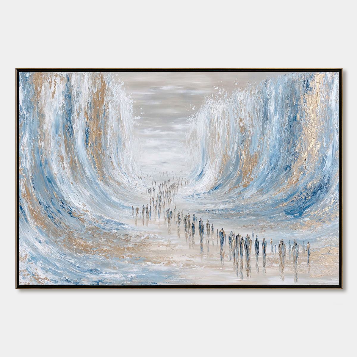 THE CROSSING: Large Textured Abstract Painting of a Human Journey
