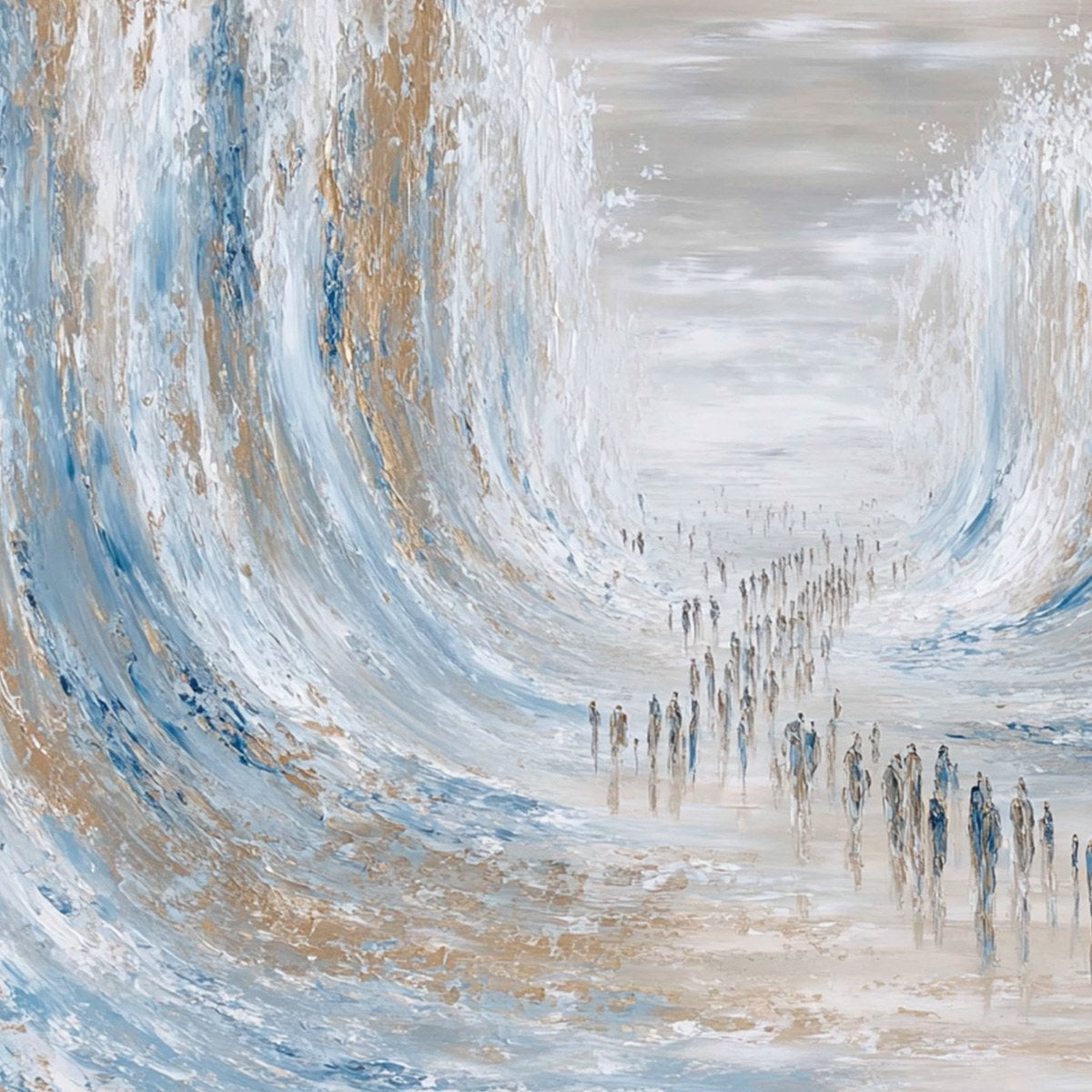 THE CROSSING: Large Textured Abstract Painting of a Human Journey