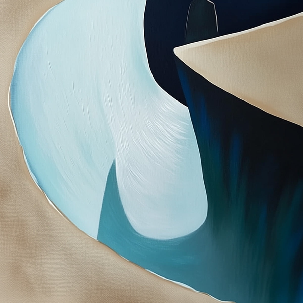 THE CROSSING: Minimalist Abstract Painting of a Figure's Journey