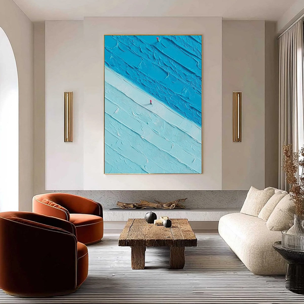 THE CROSSING: Textured Minimalist Abstract Seascape Painting