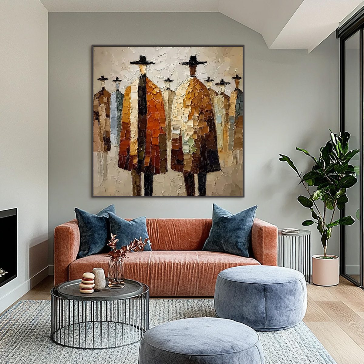 THE FELLOWSHIP: Heavy Texture Palette Knife Painting of Figures