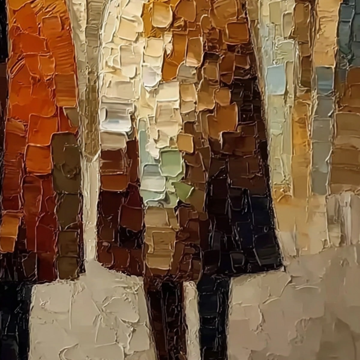 THE FELLOWSHIP: Heavy Texture Palette Knife Painting of Figures