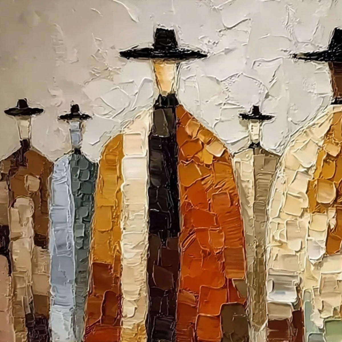 THE FELLOWSHIP: Heavy Texture Palette Knife Painting of Figures