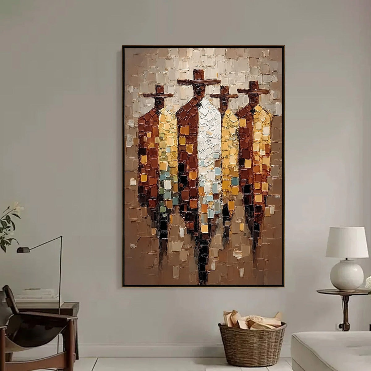THE FELLOWSHIP: Textured Impasto Figurative Palette Knife Painting