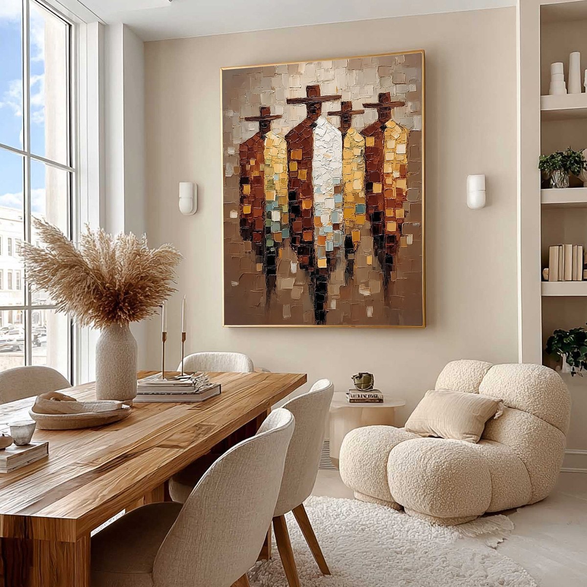THE FELLOWSHIP: Textured Impasto Figurative Palette Knife Painting