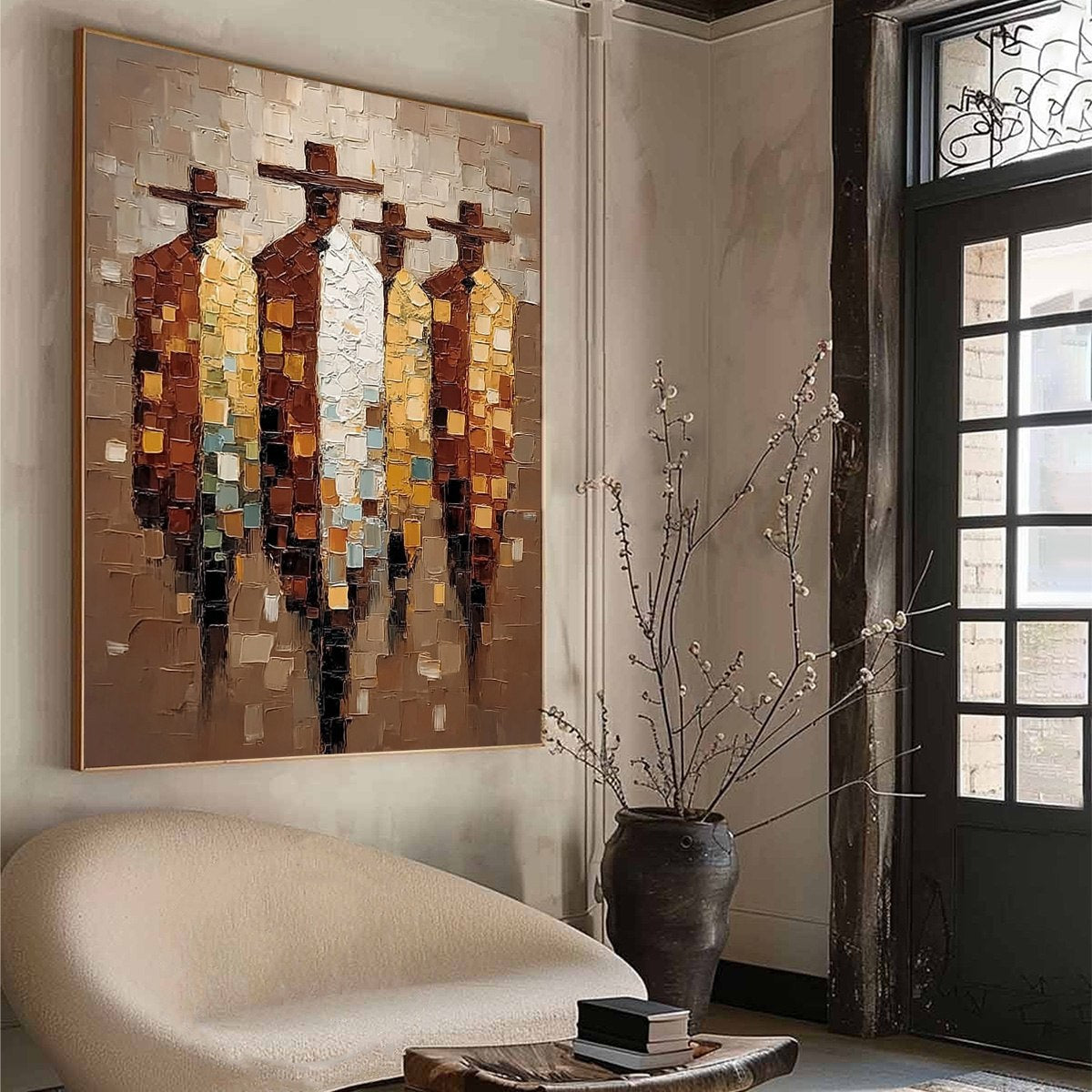 THE FELLOWSHIP: Textured Impasto Figurative Palette Knife Painting