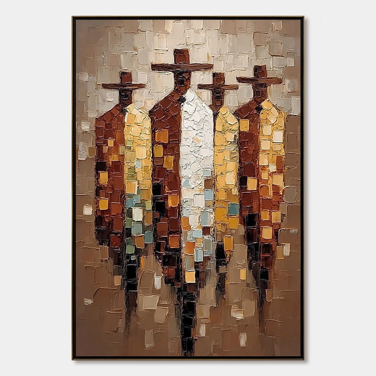 THE FELLOWSHIP: Textured Impasto Figurative Palette Knife Painting