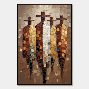 THE FELLOWSHIP: Textured Impasto Figurative Palette Knife Painting