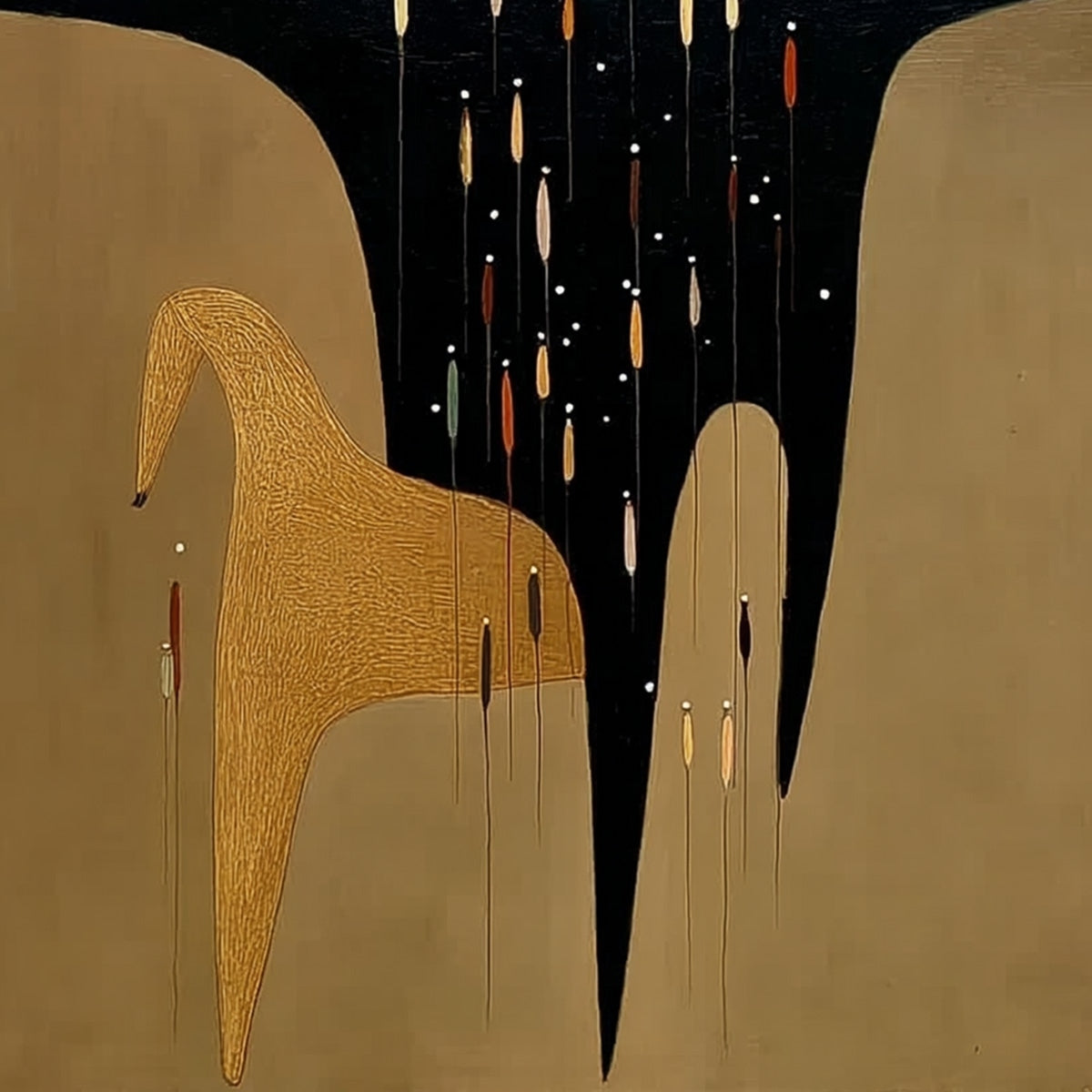 THE FERRYMAN'S PASSAGE: Vertical Abstract Figurative Wall Art