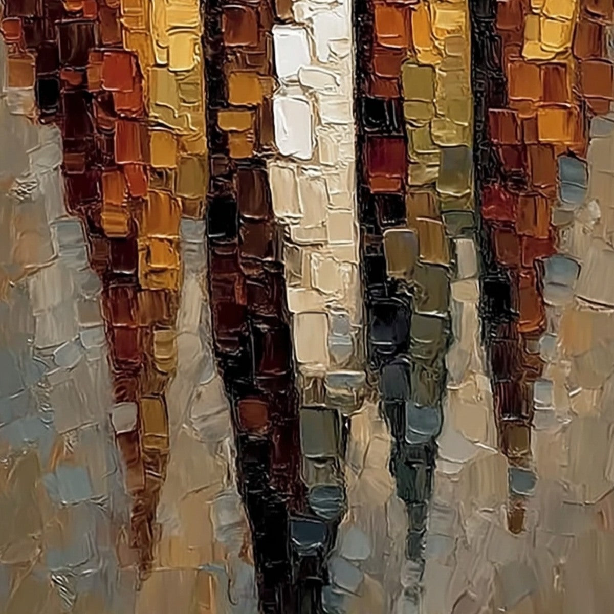 THE FOUR JOURNEYMEN: Abstract Figurative Impasto Palette Knife Painting