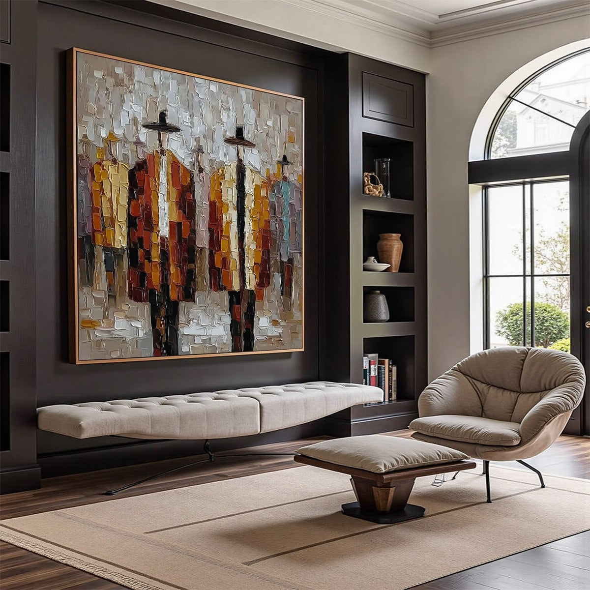 THE GATHERING: Abstract Figurative Palette Knife Impasto Painting