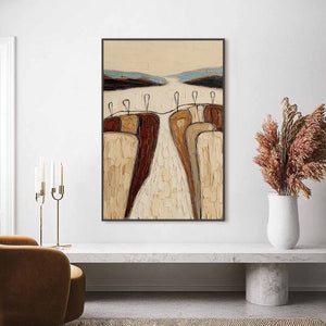 THE GATHERING: Textured Wabi Sabi Abstract Landscape Painting