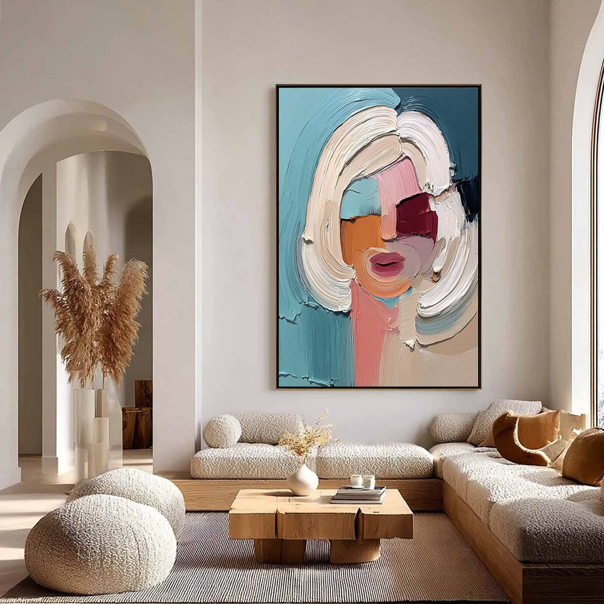 THE GAZE: Textured Abstract Portrait Palette Knife Painting