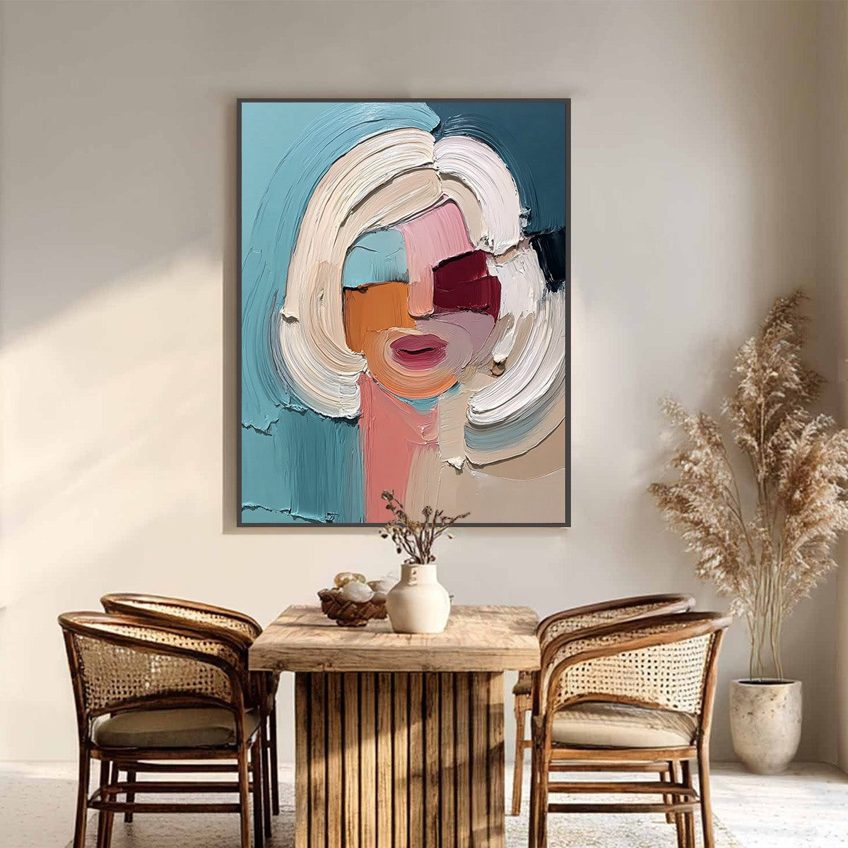 THE GAZE: Textured Abstract Portrait Palette Knife Painting