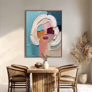 THE GAZE: Textured Abstract Portrait Palette Knife Painting