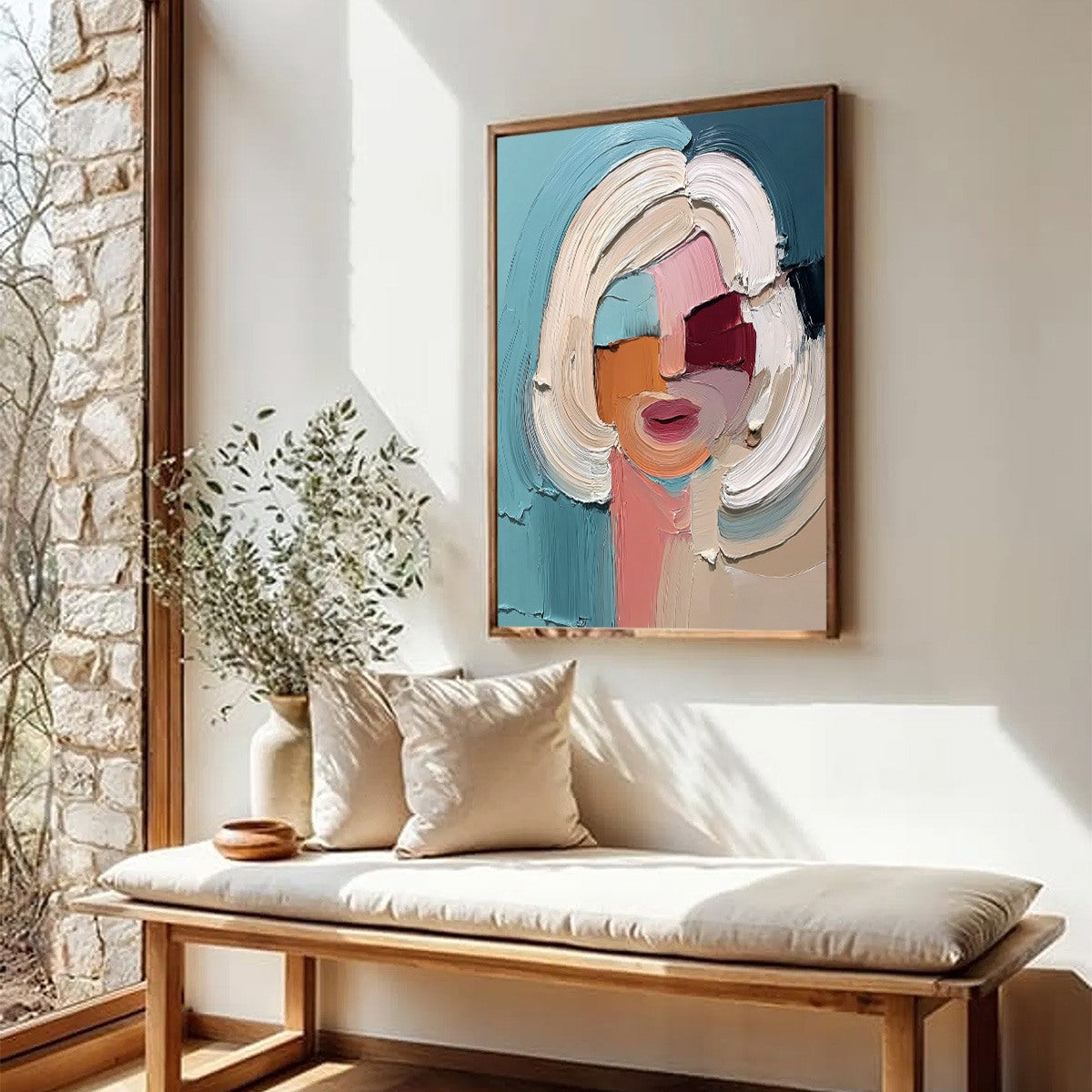 THE GAZE: Textured Abstract Portrait Palette Knife Painting
