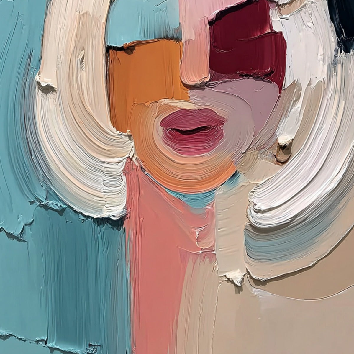 THE GAZE: Textured Abstract Portrait Palette Knife Painting