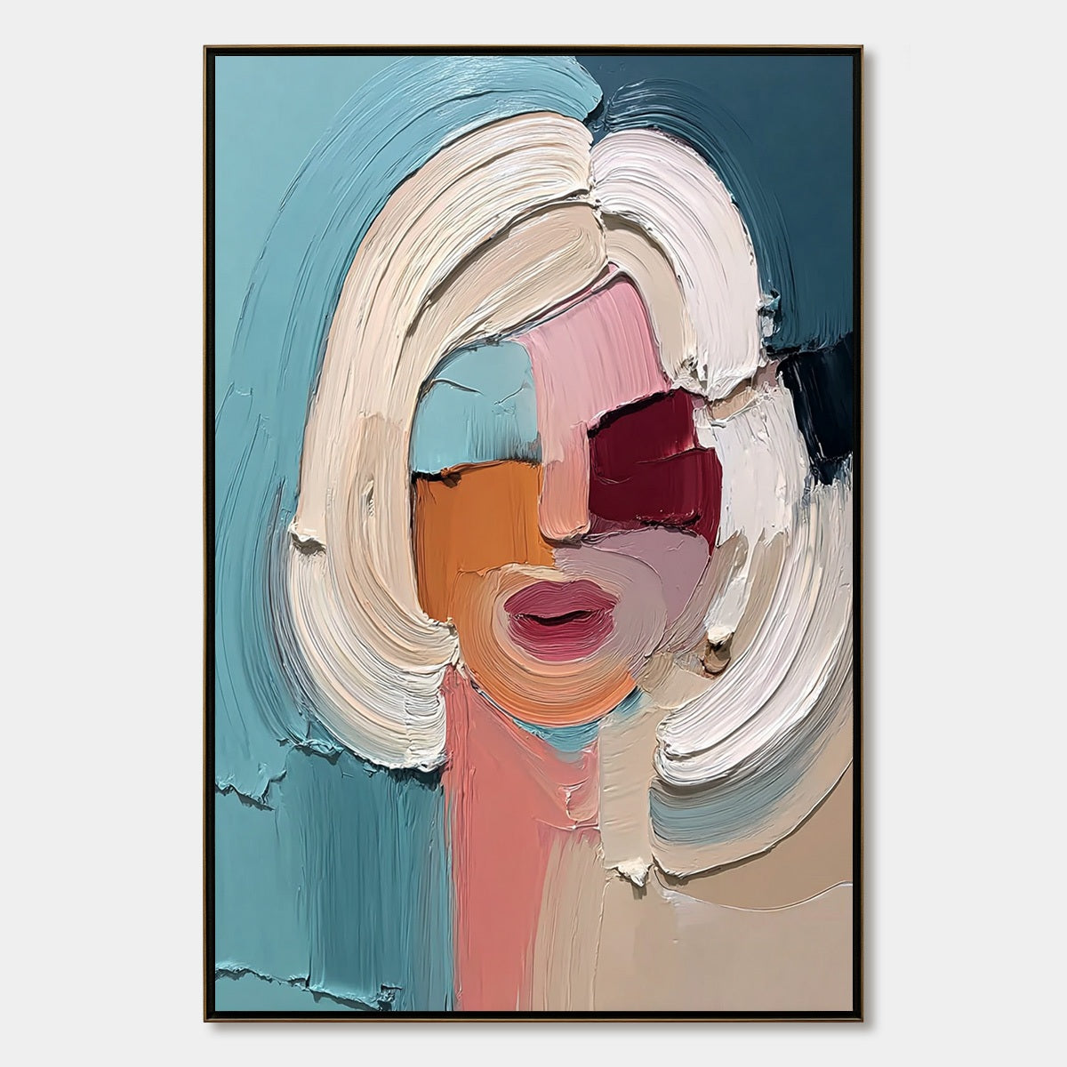 THE GAZE: Textured Abstract Portrait Palette Knife Painting