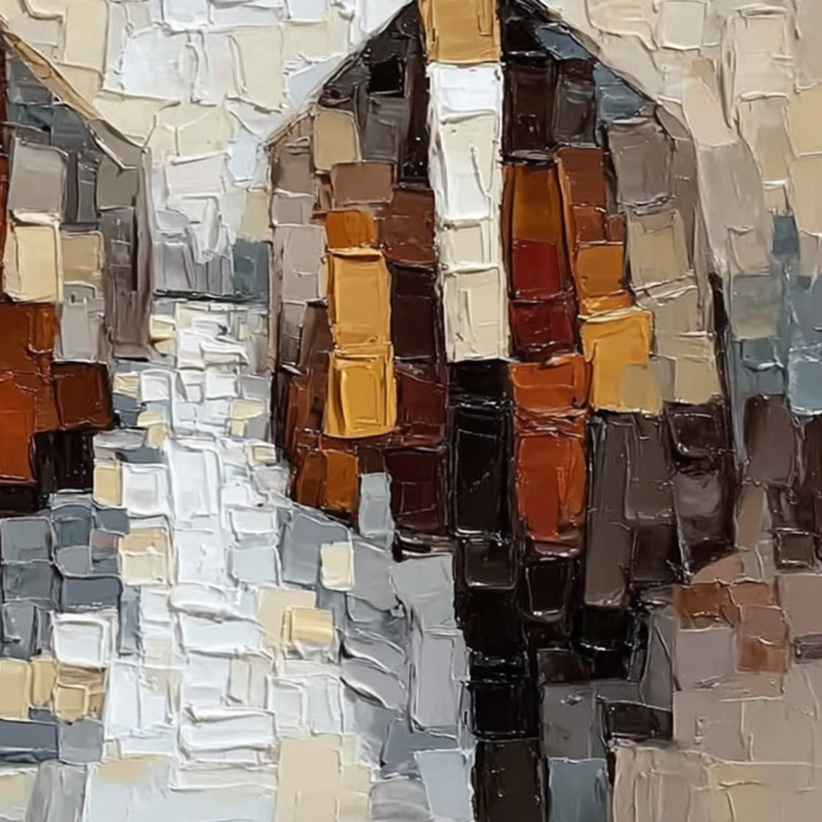 THE GENTLEMEN'S ACCORD: Textured Abstract Painting of Three Figures