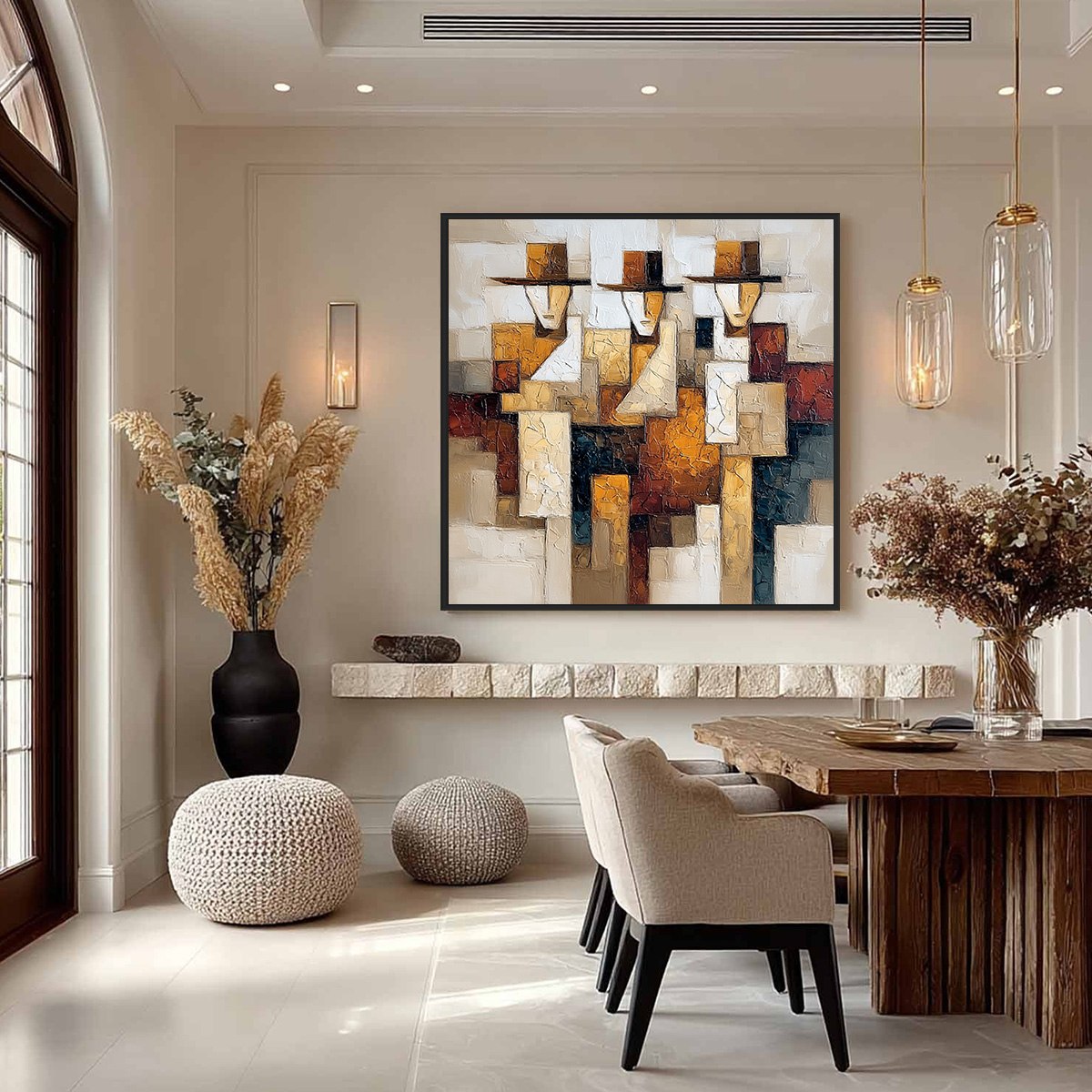 THE JOURNEYMEN: Heavy Texture Palette Knife Figurative Painting