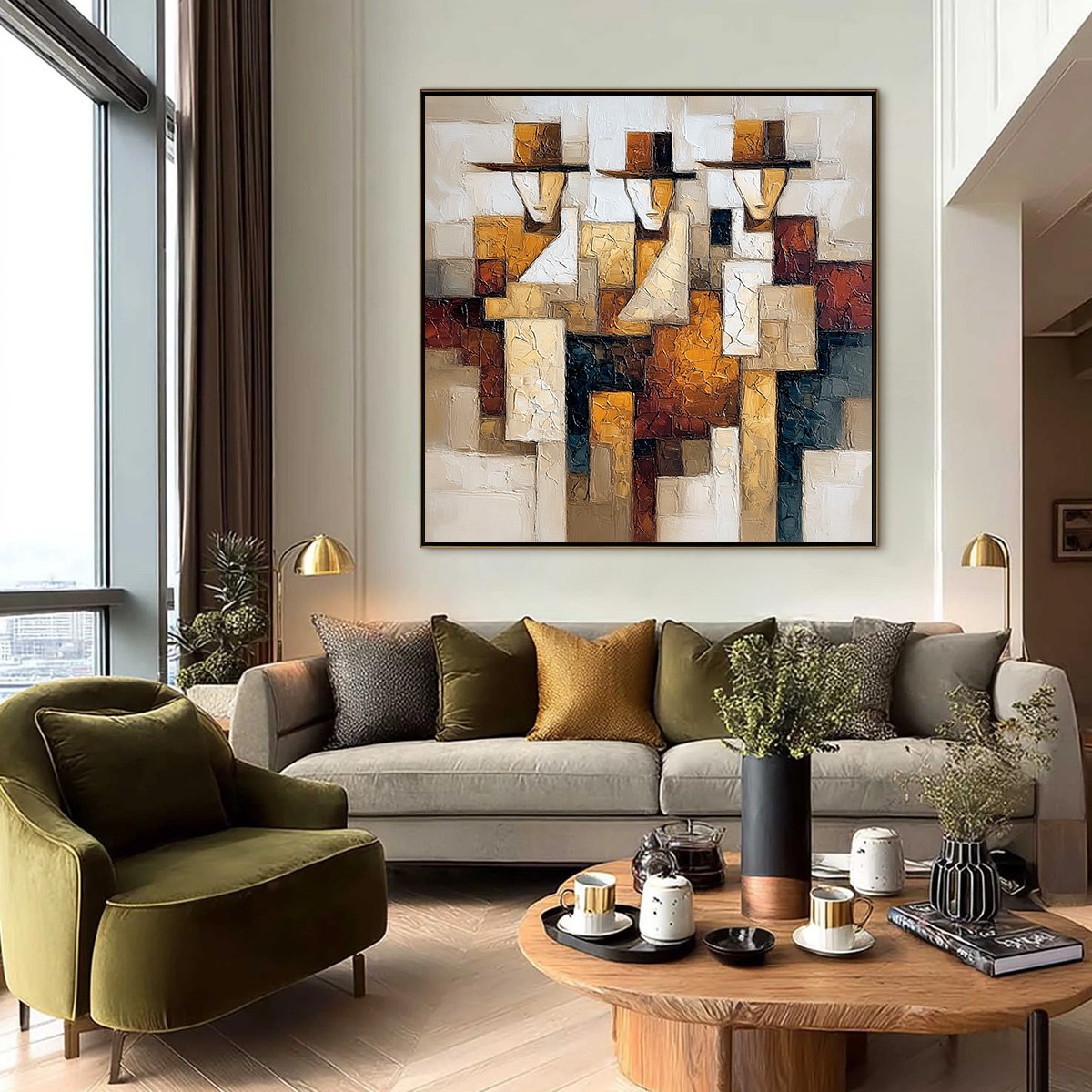 THE JOURNEYMEN: Heavy Texture Palette Knife Figurative Painting