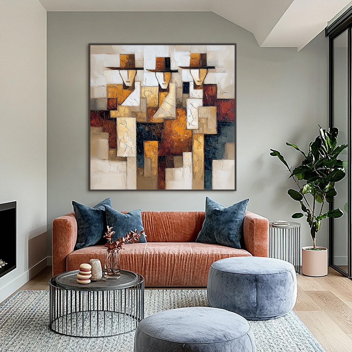 THE JOURNEYMEN: Heavy Texture Palette Knife Figurative Painting