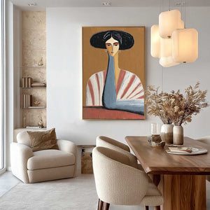 THE MUSE: Textured Figurative Portrait Oil Painting for Modern Decor
