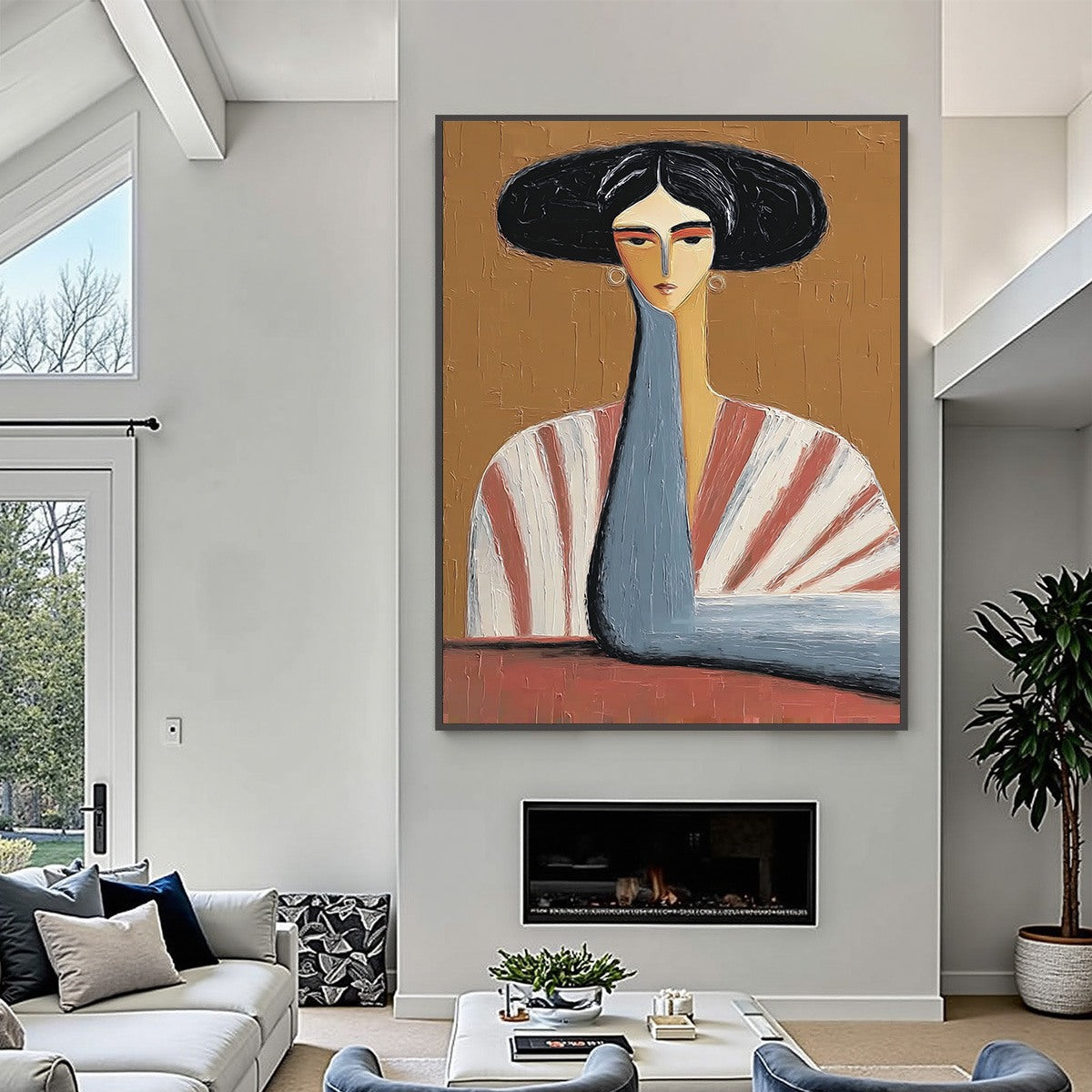 THE MUSE: Textured Figurative Portrait Oil Painting for Modern Decor