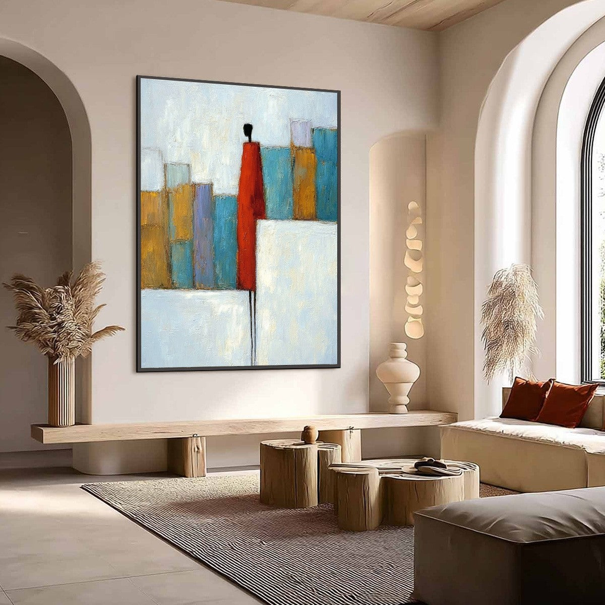 THE OBSERVER: Colorful Abstract Figurative Cityscape Painting