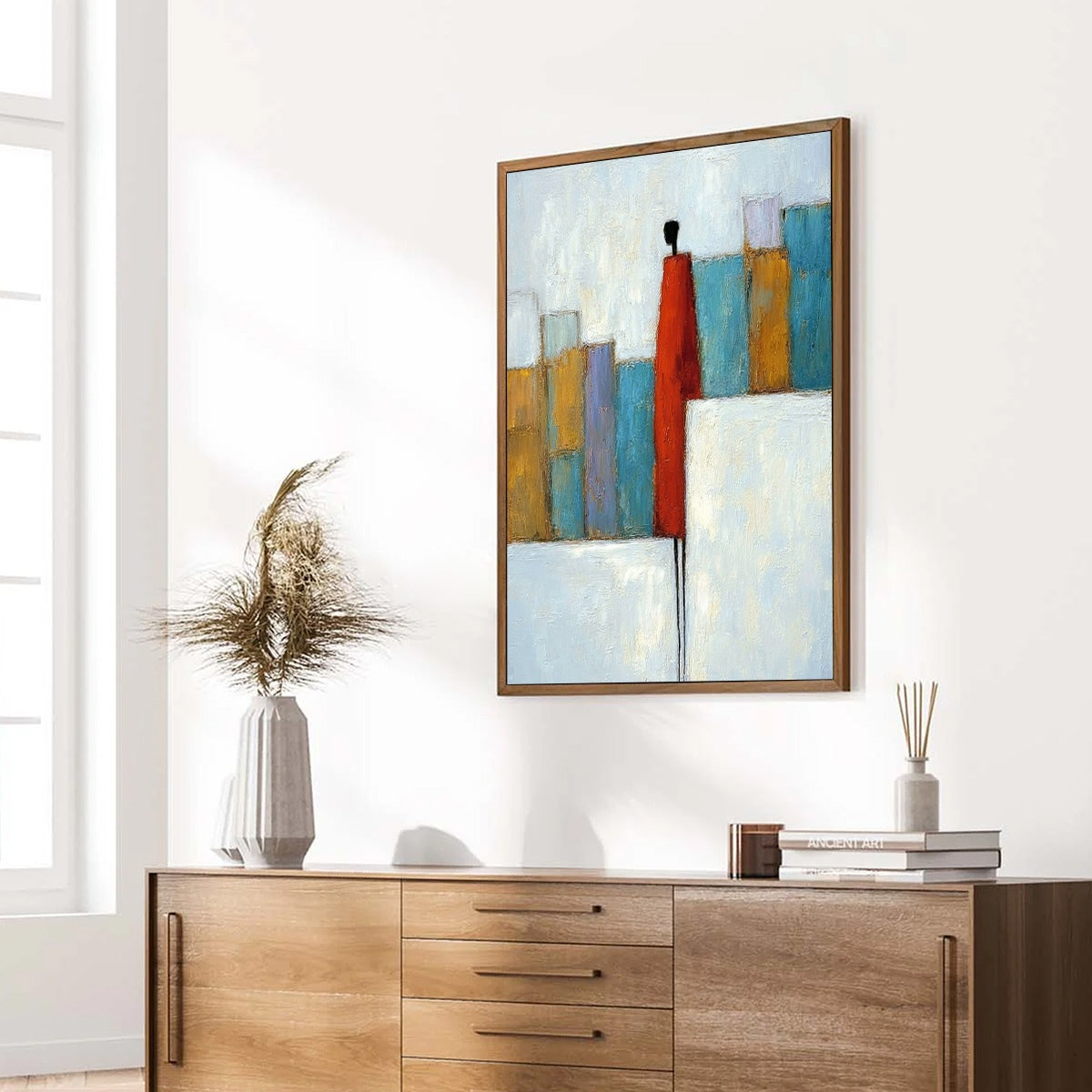 THE OBSERVER: Colorful Abstract Figurative Cityscape Painting
