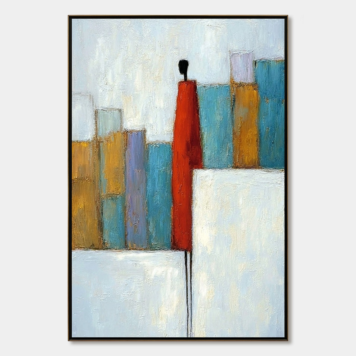 THE OBSERVER: Colorful Abstract Figurative Cityscape Painting