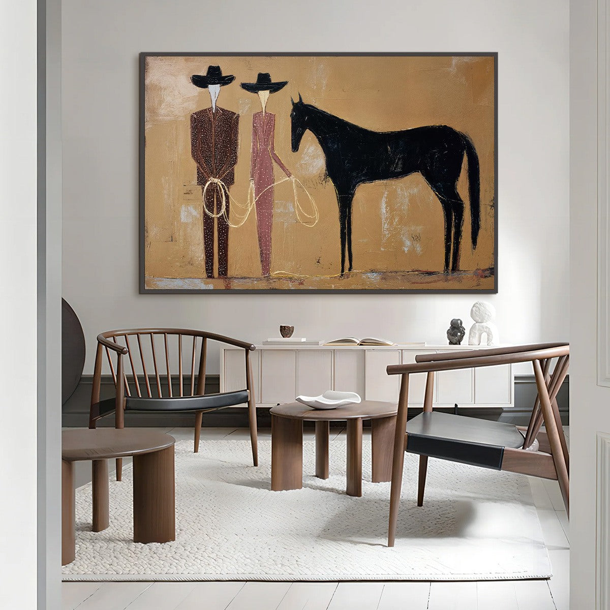 THE PACT: Modern Abstract Western Figurative Oil Painting