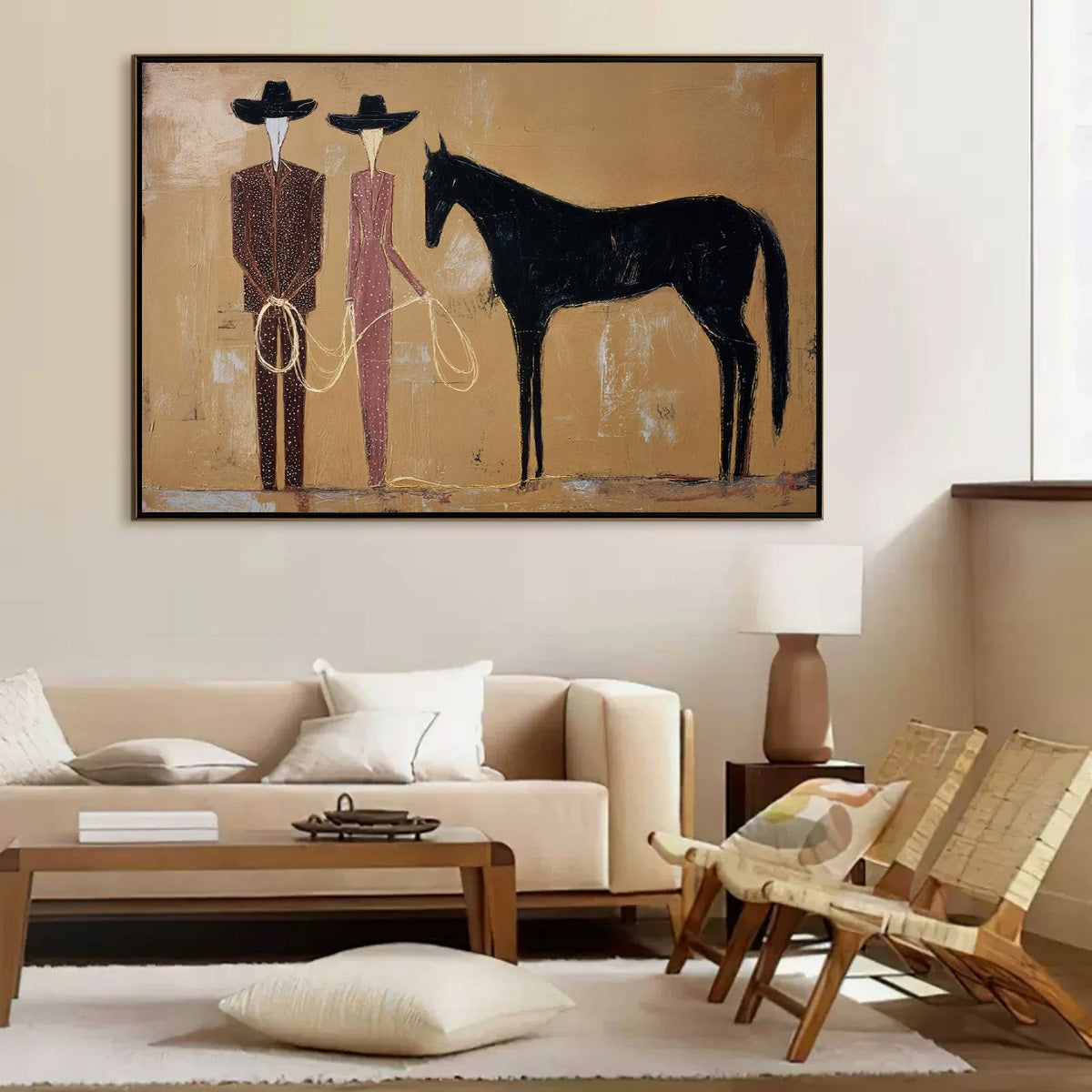 THE PACT: Modern Abstract Western Figurative Oil Painting