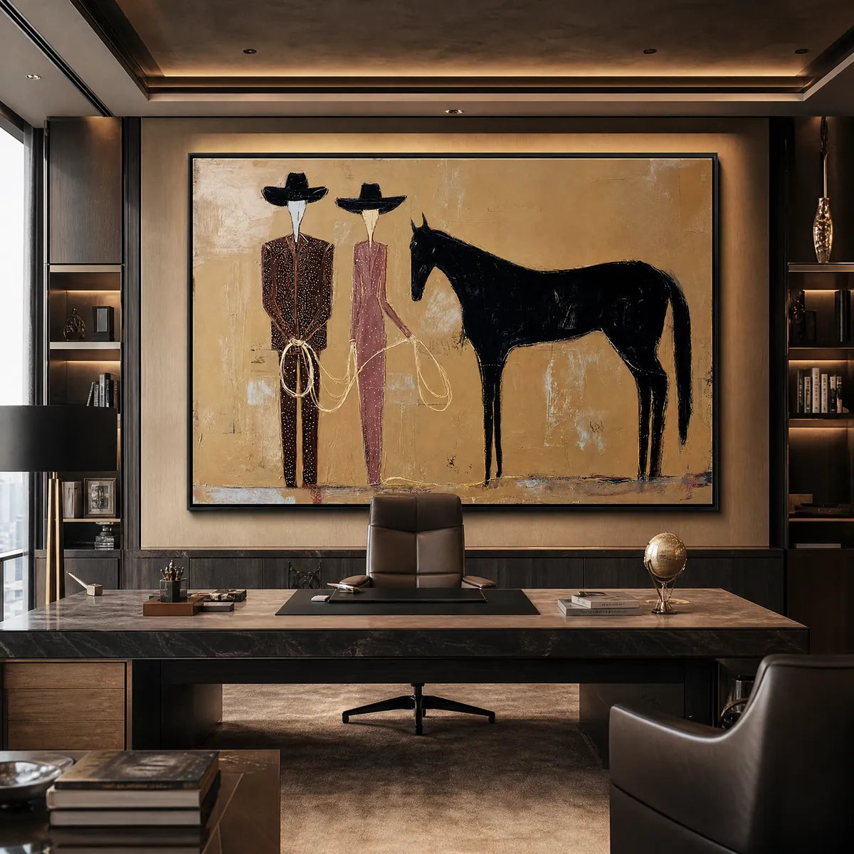 THE PACT: Modern Abstract Western Figurative Oil Painting