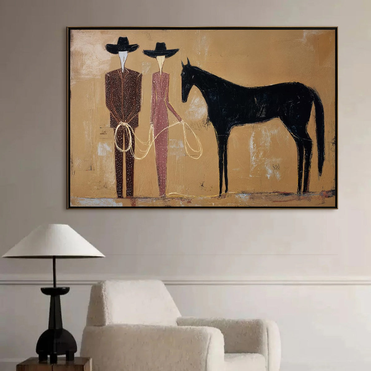 THE PACT: Modern Abstract Western Figurative Oil Painting