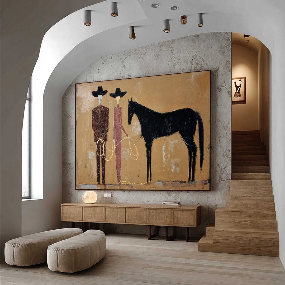 THE PACT: Modern Abstract Western Figurative Oil Painting