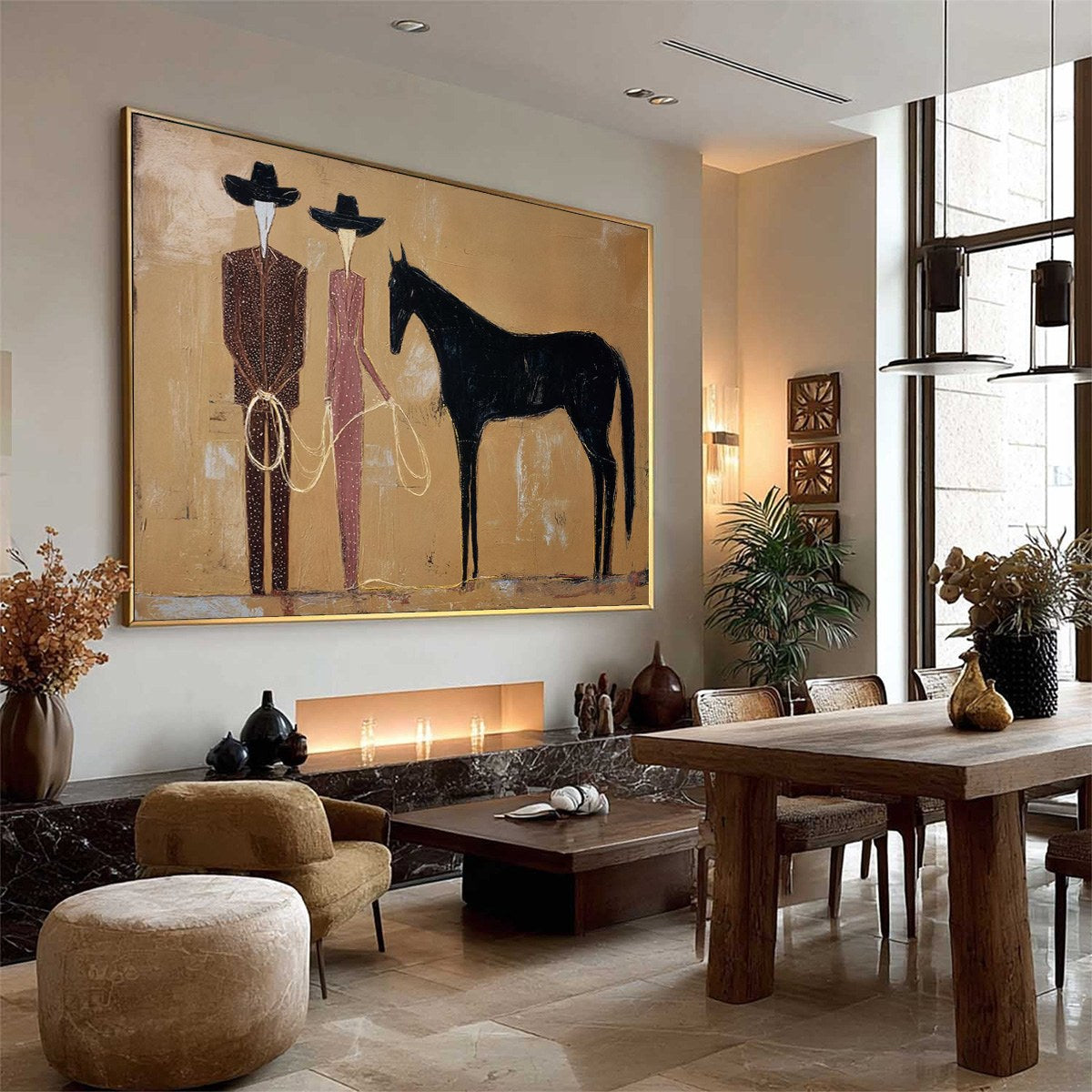 THE PACT: Modern Abstract Western Figurative Oil Painting