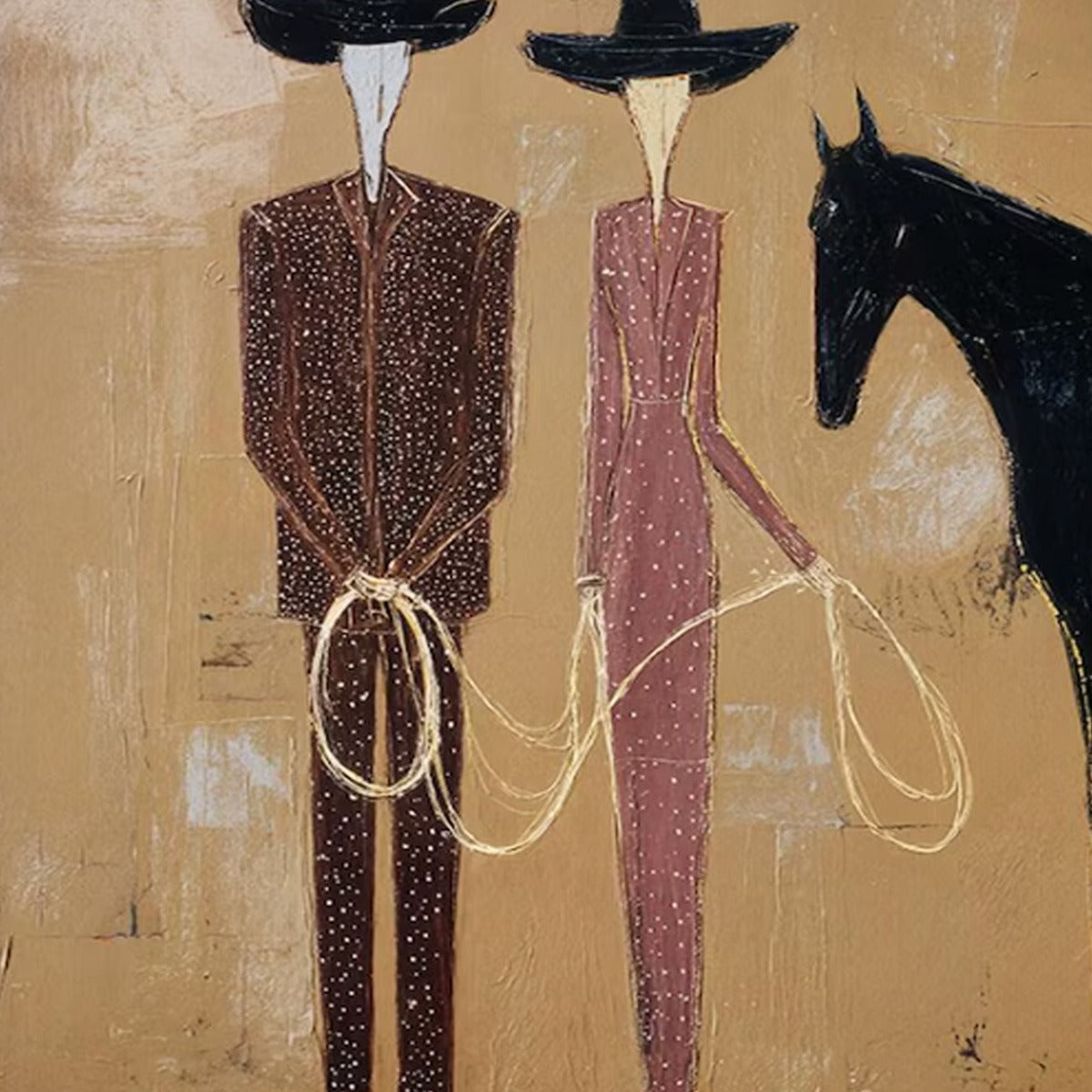 THE PACT: Modern Abstract Western Figurative Oil Painting