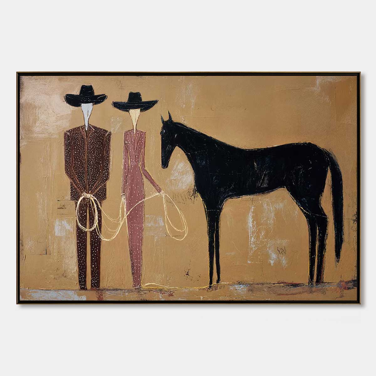 THE PACT: Modern Abstract Western Figurative Oil Painting