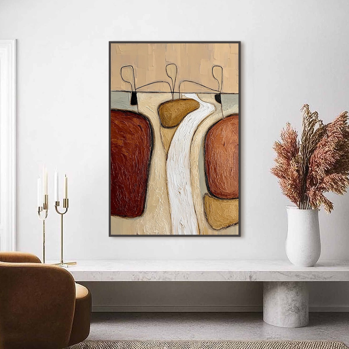 THE PASSAGE: Textured Wabi Sabi Abstract Earth Tone Painting