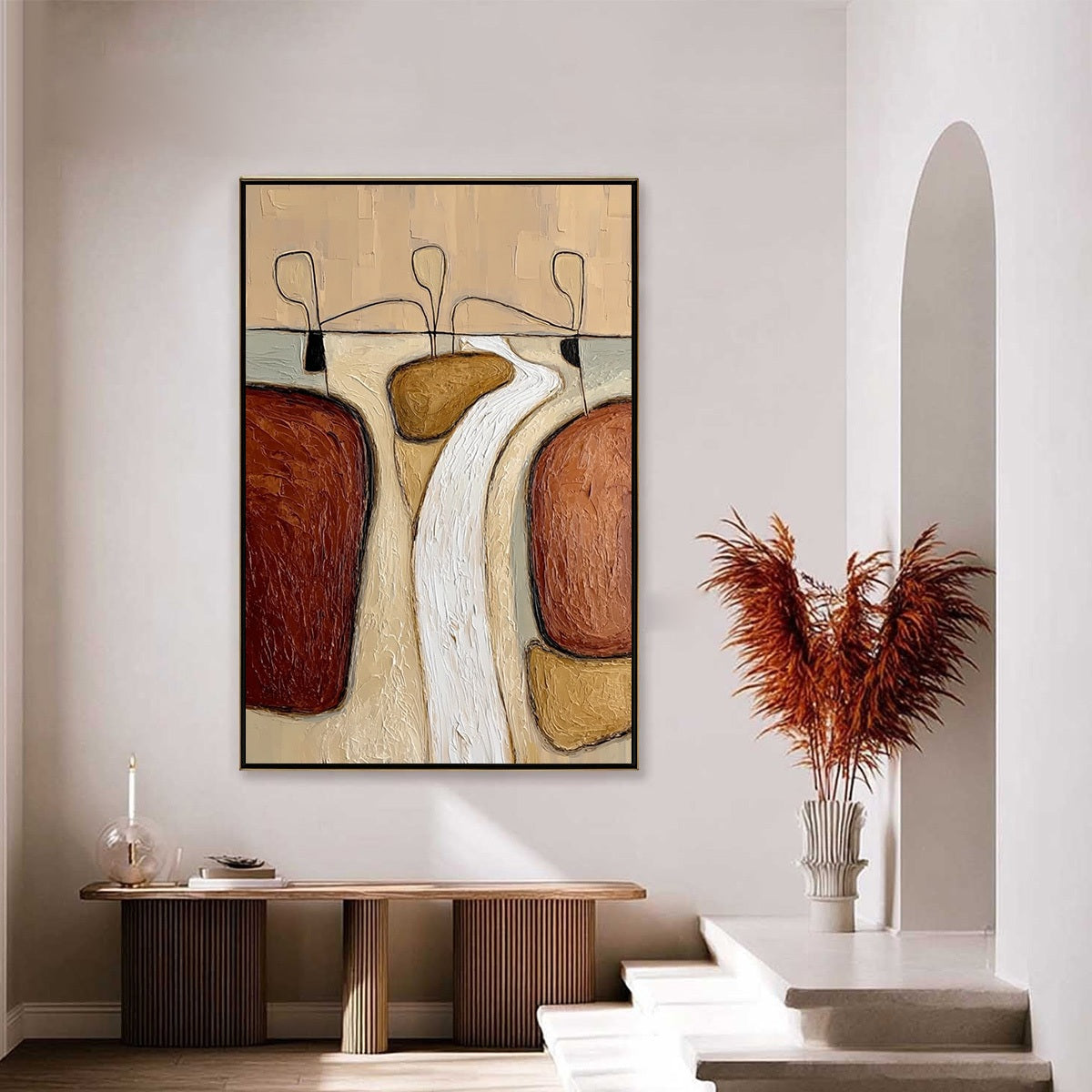 THE PASSAGE: Textured Wabi Sabi Abstract Earth Tone Painting