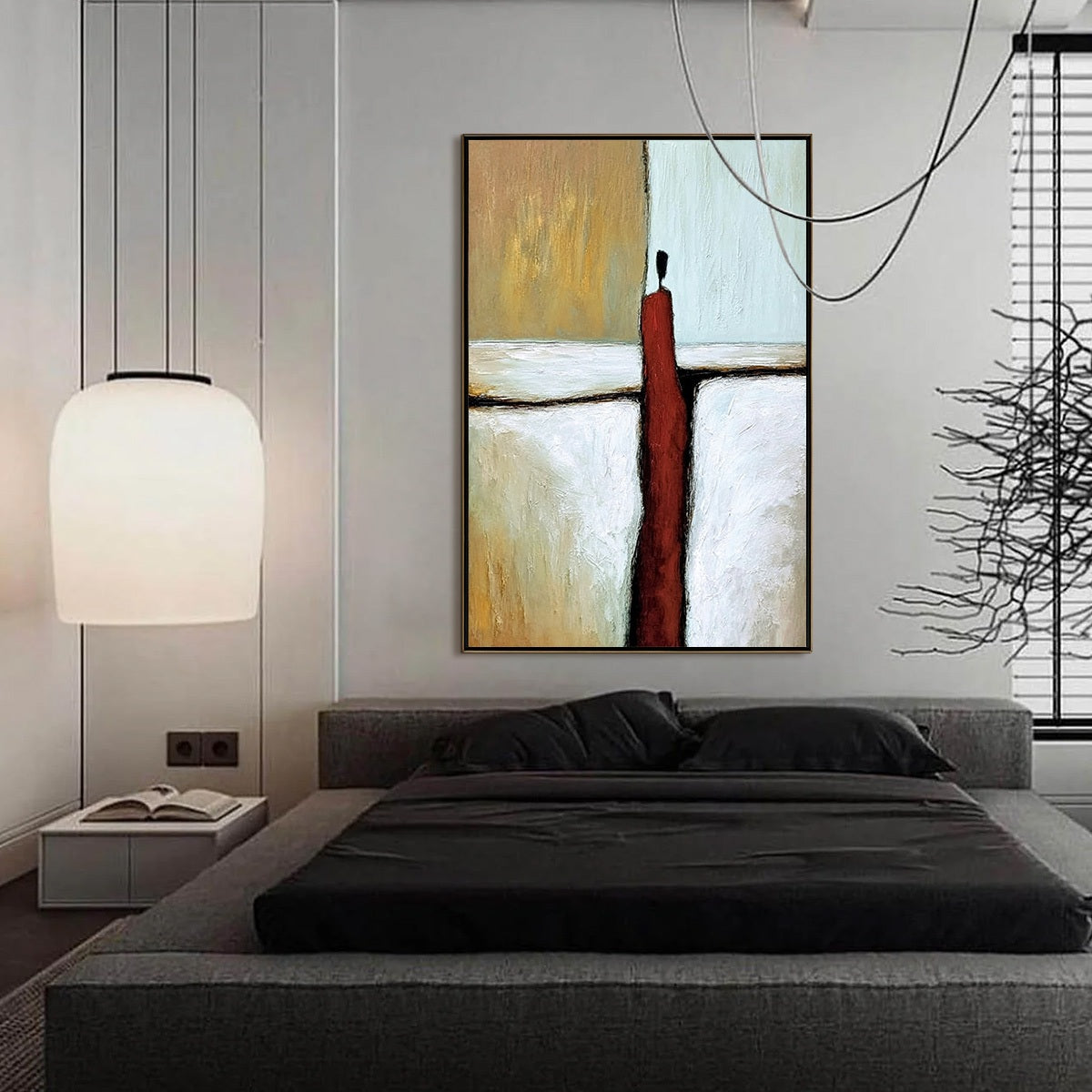 THE PATH: Textured Abstract Figurative Painting for Modern Decor
