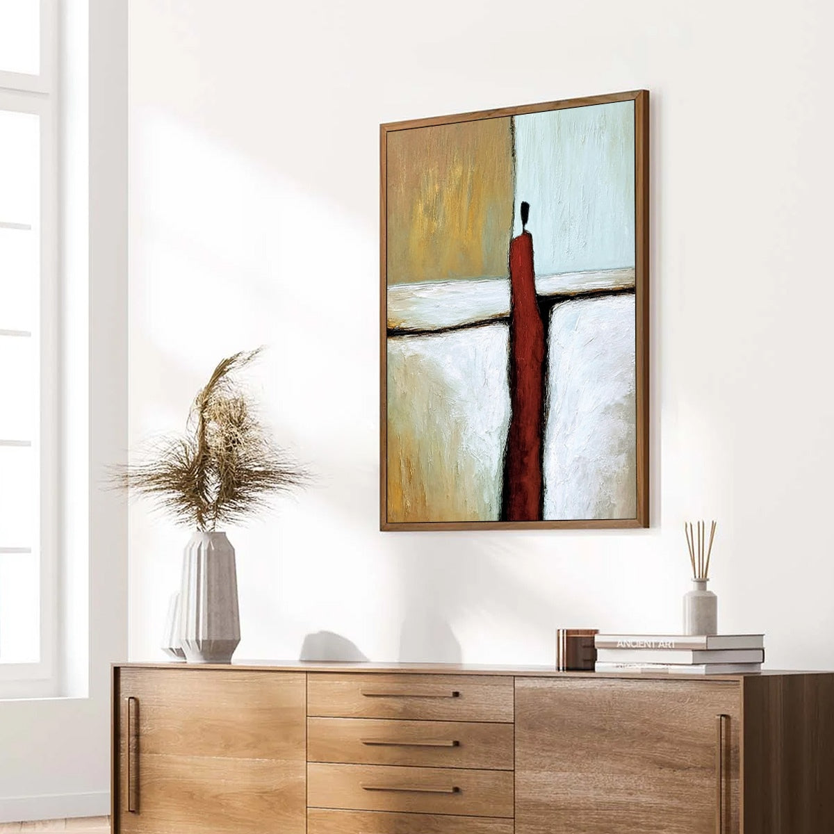 THE PATH: Textured Abstract Figurative Painting for Modern Decor