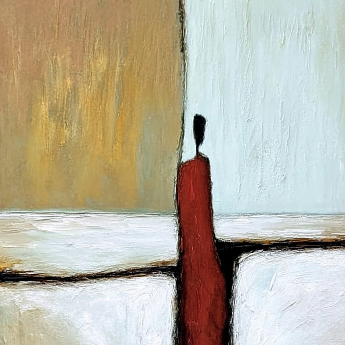 THE PATH: Textured Abstract Figurative Painting for Modern Decor