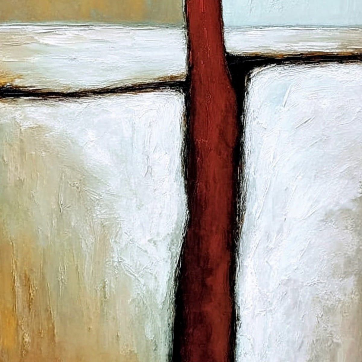 THE PATH: Textured Abstract Figurative Painting for Modern Decor