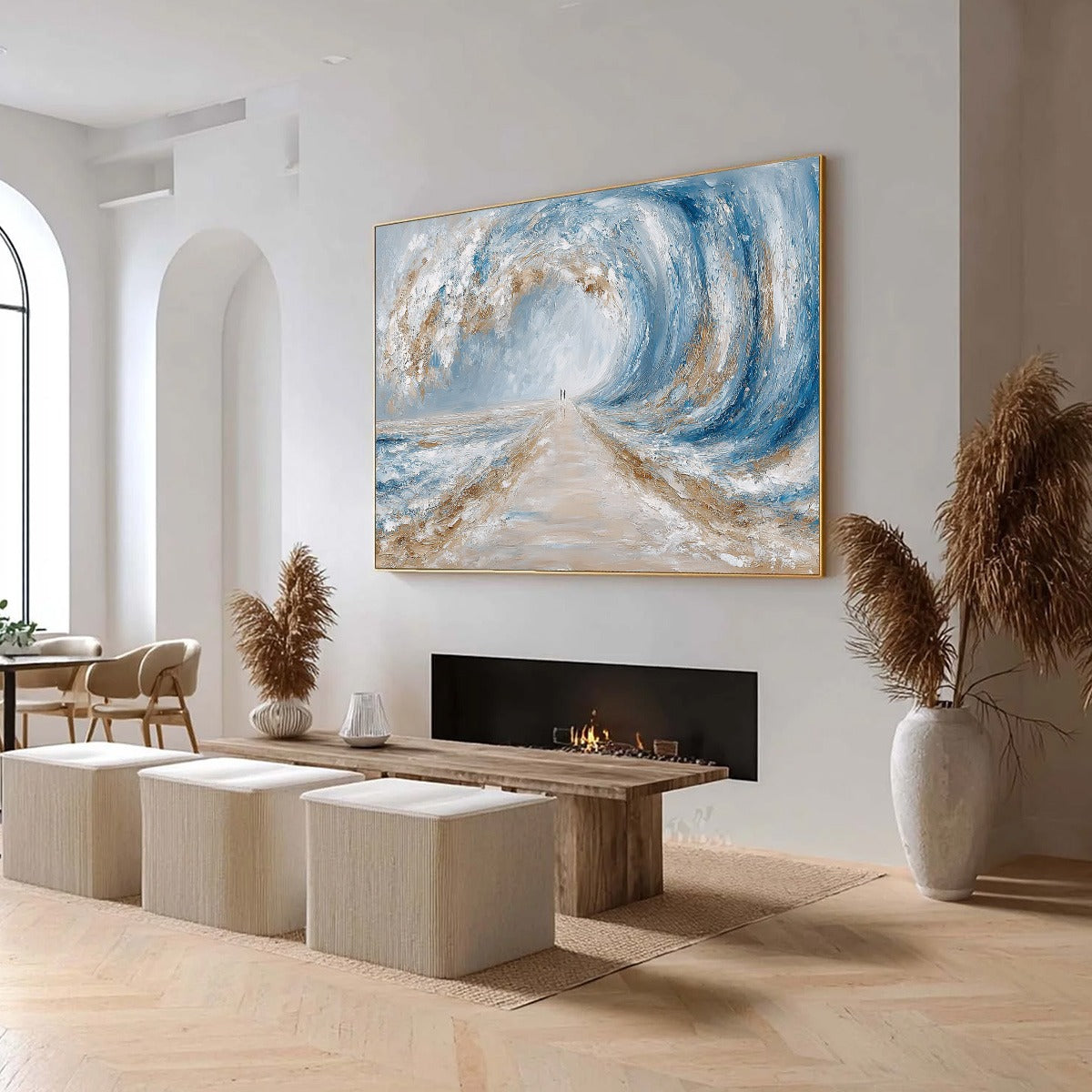 THE PATH WITHIN THE TIDE: Large Textured Abstract Seascape Painting