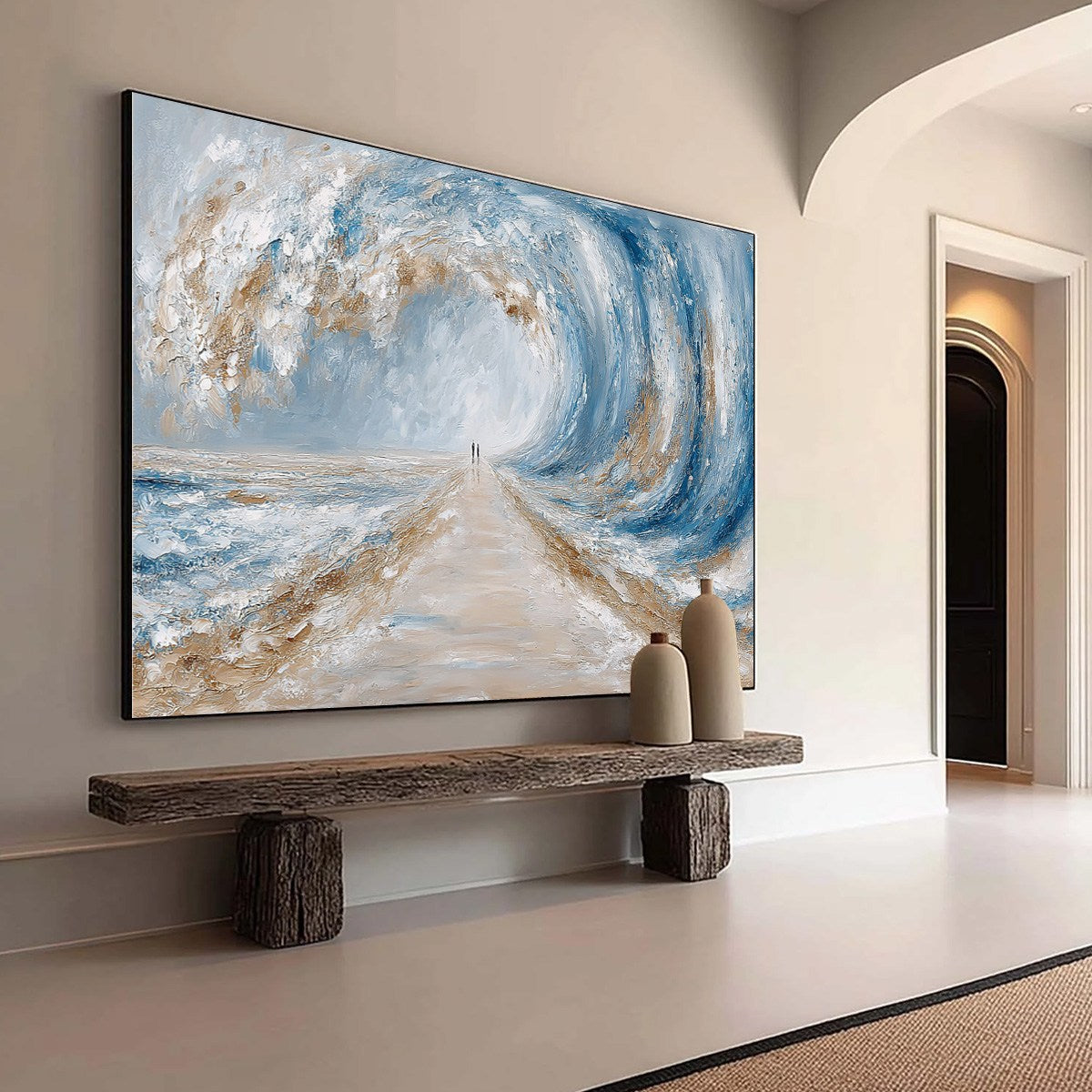 THE PATH WITHIN THE TIDE: Large Textured Abstract Seascape Painting