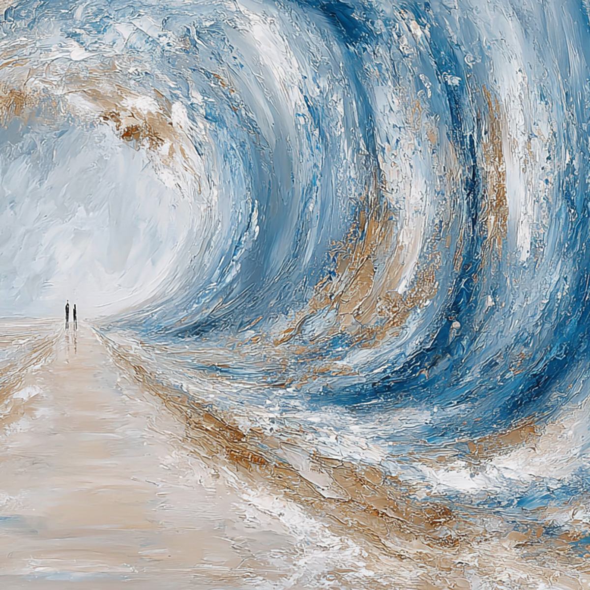 THE PATH WITHIN THE TIDE: Large Textured Abstract Seascape Painting